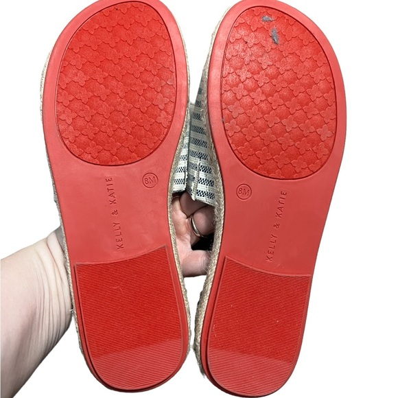 Kelly & Katie Flat Slip On espadrille Sandals Red White and Blue Size 8 - Picture 2 of 5